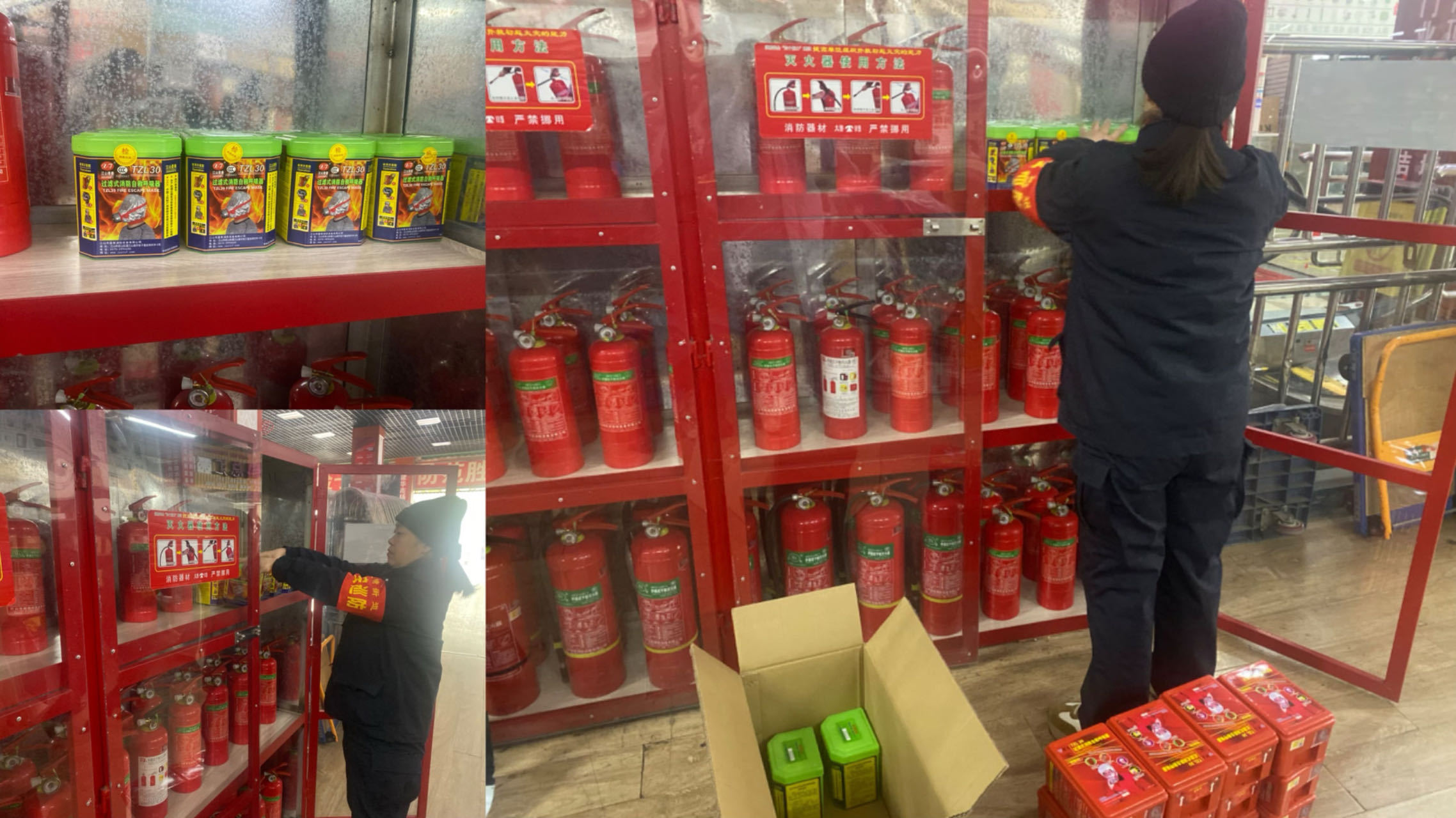 建華市場更換防煙面罩進(jìn)行時